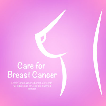 Pink ribbon breast cancer awareness symbol icon, isolated on pink backgroundのイラスト素材