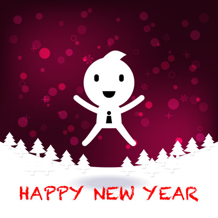 Merry Christmas and Happy New Year greeting and celebration card on red background abstract background illustration designのイラスト素材