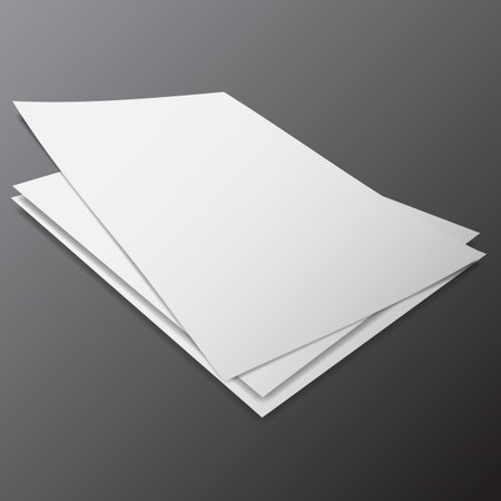 Vector of blank paper in different sizes and angle, grouped, easy to edit and move. Design illustrationのイラスト素材