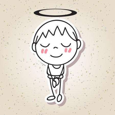 hand drawing abstract people happy kid happiness concept illustration vector eps10のイラスト素材