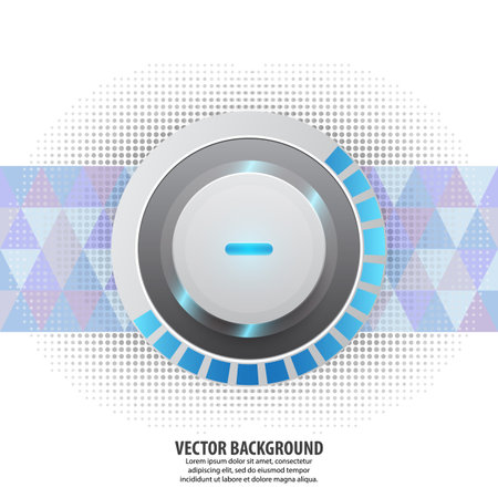 Abstract vector background concept technology blue metalic button on white backgroundのイラスト素材