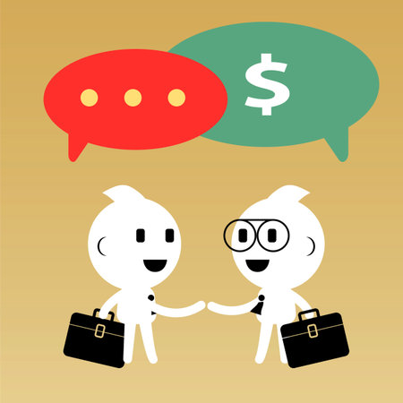 Businessman having conversation and negotiation. Abstract Business concept graphic vector illustrationのイラスト素材