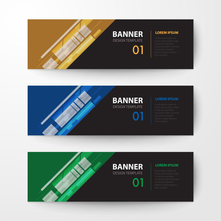 Set of Modern geometrics banners web design template abstract vector background elements, Business presentation.のイラスト素材