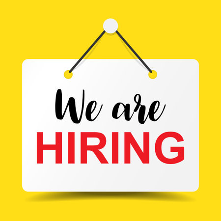 We are hiring premium door signage for business unlock marketing promotion Premium vector designのイラスト素材