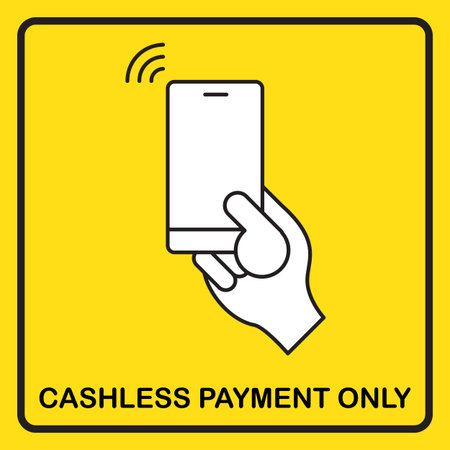 Cashless payment sign vector for poster, print, banner. Business digital marketing technology new normal.のイラスト素材