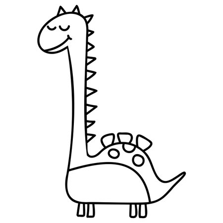 hand drawn doodle dinosaurus for kid coloring fun and cute drawing illustration vector EPS10のイラスト素材