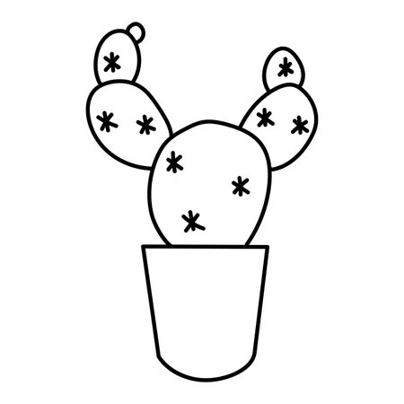 hand drawn doodle botanical cactus plant succulent clipart illustration vector EPS10のイラスト素材