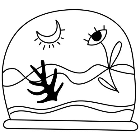 hand drawn mystic boho design element for halloween illustration vector EPS10のイラスト素材