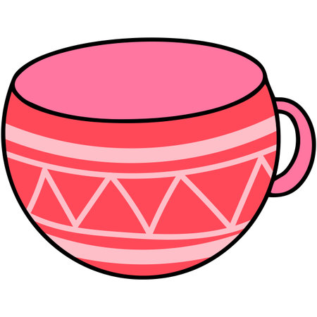 hand drawn cute tiger and fancy cup illustration vector EPS10のイラスト素材