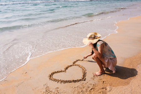 Valentine's Day on the beachの写真素材