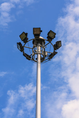 Street lamp with blue skyの写真素材