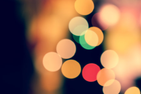 At night, colorful bokeh backgroundの写真素材