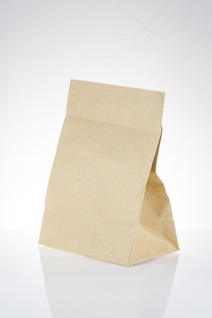 Paper bags on white backgroundの写真素材