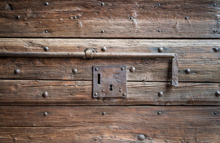 lock of an old wooden door