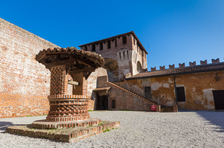 medieval castle of Soncino in the province of Cremona near Milan, Italyのeditorial素材