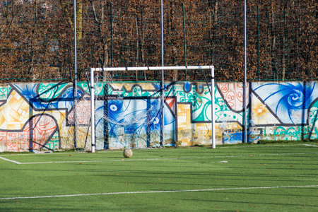 Old soccer ball abandonedの写真素材