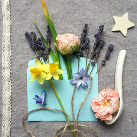 Flower pattern and greeneryの写真素材