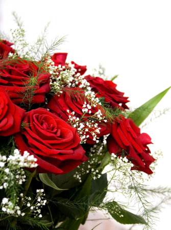 beautiful red rose bouquetの写真素材