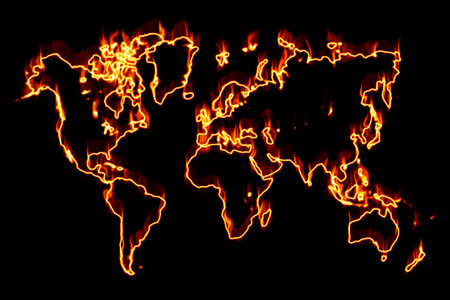 World on fireの写真素材
