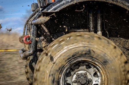 OGRODZIENIEC, POLAND - March 19. Off-road "Penrite H6" 4x4 competition on March 19, 2016 in Ogrodzieniec, Polandのeditorial素材