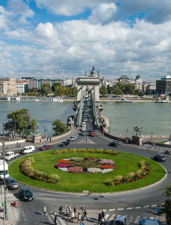 Chain Bridge on the Danubeのeditorial素材