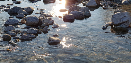 Sun reflections on the waterの素材