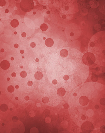 red background with red and white bubbles or bokeh lightsの写真素材