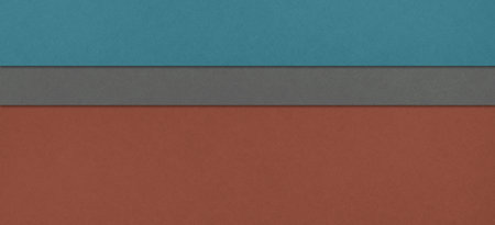 Abstract rust brown, gray, and blue background with texture in layered material design in horizontal stripes, classy color palette for website header or banner designsの写真素材