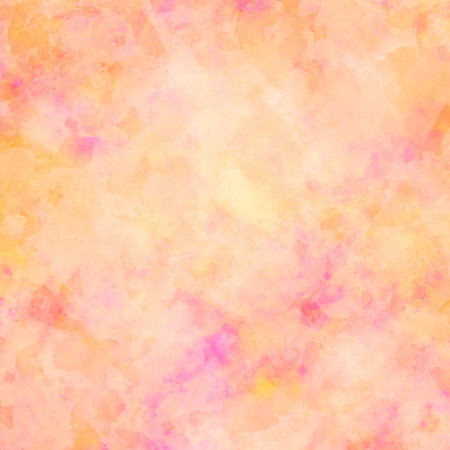 Yellow and pink background with marbled mottled romantic colors and soft blurred watercolor painted texture, abstract pastel and beige colors in pretty patternの写真素材