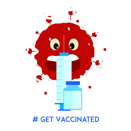 Corona get fear to power of vaccineのイラスト素材