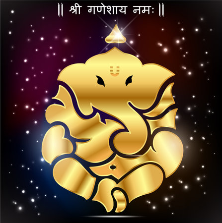 Indian god ganesha, Ganesh idol- vector eps10のイラスト素材