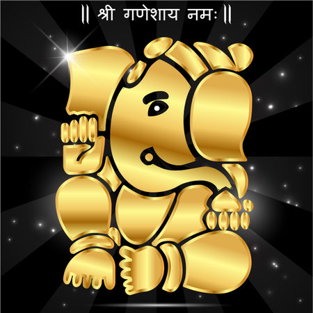 Indian god ganesha, Ganesh idol- vector eps10のイラスト素材