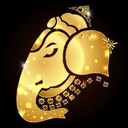 Indian god ganesha, Ganesh idol- vector eps10のイラスト素材