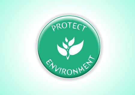 Protect Environment badge design conceptsのイラスト素材