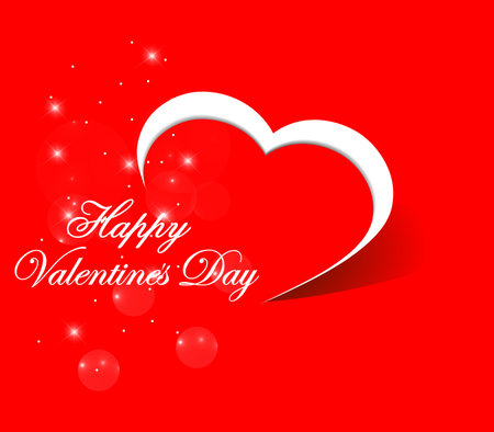 Happy Valentines Day card, red heart background vector illustration - eps10のイラスト素材