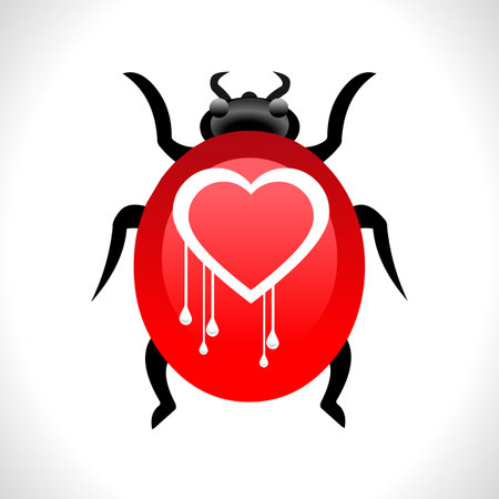 Heartbleed openssl bug virus heart bleed bug concept- vector eps10のイラスト素材