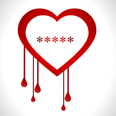 Heartbleed openssl bug virus bleeding heart - vector eps10のイラスト素材