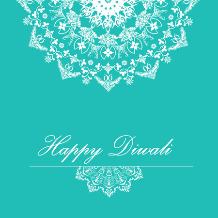 Decorative Diwali Lamps, happy diwali greeting card flat design - vector eps10のイラスト素材
