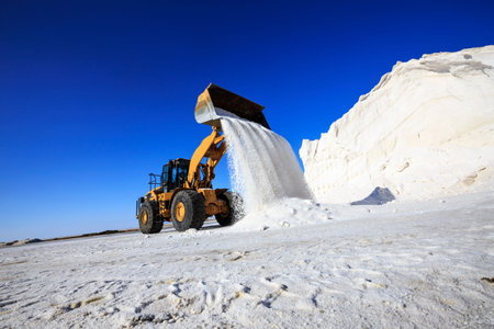 A dipper dredger in The Lake Tuz, Turkeyのeditorial素材