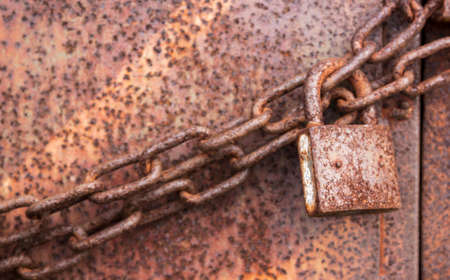 Rust occurs as a result of reaction of humidity with metalsの写真素材