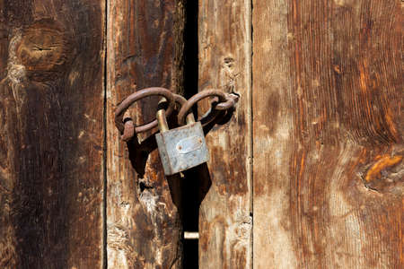 Padlock is prefered as a security precaution in rural areasの写真素材