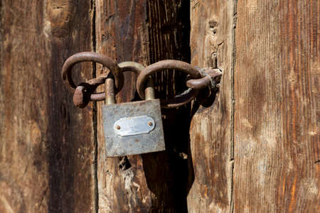 Padlock is prefered as a security precaution in rural areasの写真素材