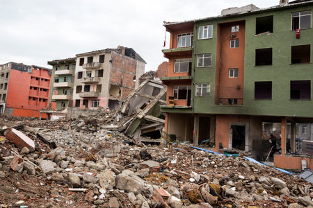 Debris from urban renewal projects in Istanbul, Turkey