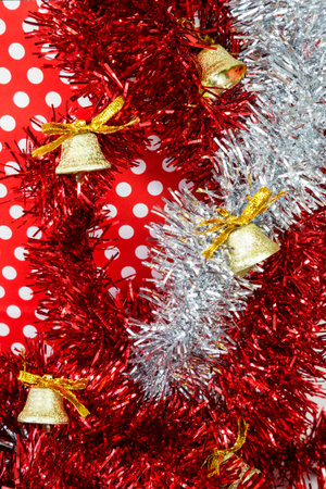 new year symbol with red and yellow bellの写真素材