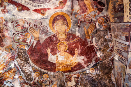 Painting on Sumela monestry in Trabzon, Turkey.