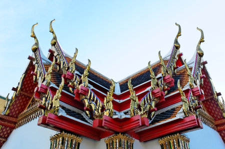 The roof of Wat Pho Bangkok Thailand