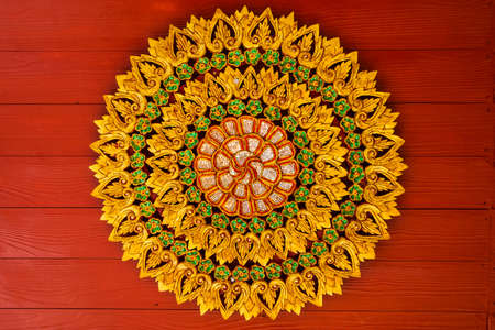 Ceiling at Thai temple in Chang Rai province の写真素材