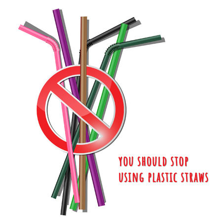 you should stop using plastic strawsのイラスト素材