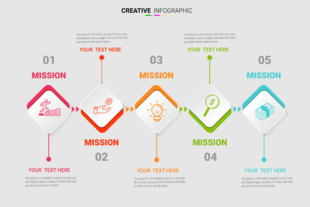 Presentation infographic template with 4 options.のイラスト素材