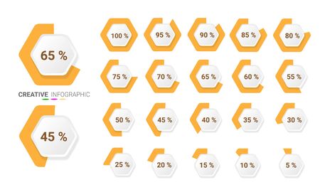 Infographic Elements Chart circle with indication of percentagesのイラスト素材
